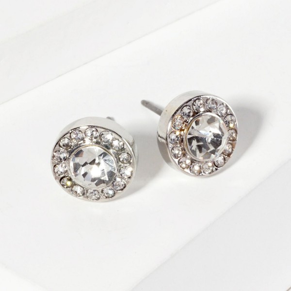 Wholesale rhinestone Stud Earrings Mini Crystal Rhinestone Details L
