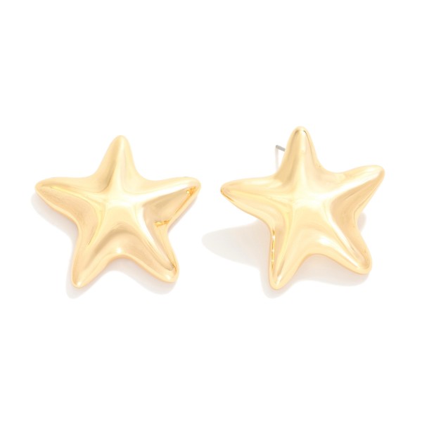 Wholesale chunky Metal Star Post Drop Earrings L