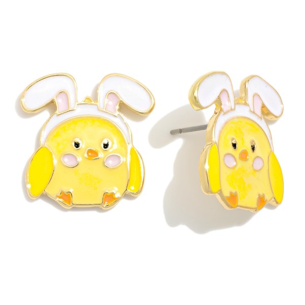 Wholesale enamel Easter Chick Post Drop Earrings L
