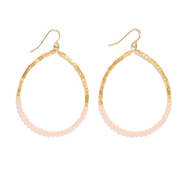 Wholesale beaded Teardrop Earrings Metal Tones Faceted Beads L