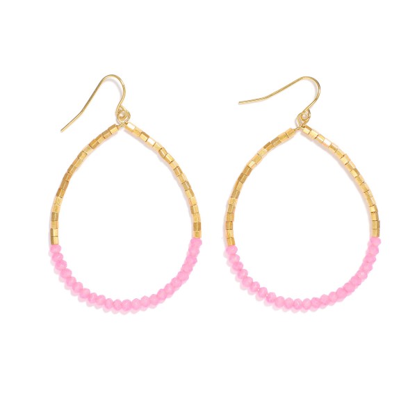 Wholesale beaded Teardrop Earrings Metal Tones Faceted Beads L
