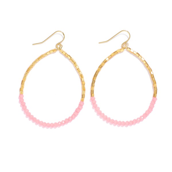 Wholesale beaded Teardrop Earrings Metal Tones Faceted Beads L
