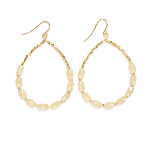 Wholesale beaded Teardrop Earrings Metal Tones Faceted Beads L