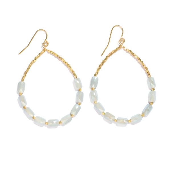 Wholesale beaded Teardrop Earrings Metal Tones Faceted Beads L