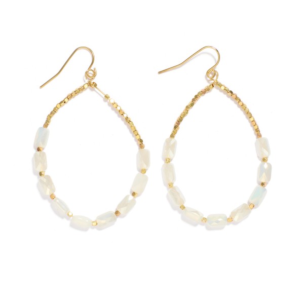 Wholesale beaded Teardrop Earrings Metal Tones Faceted Beads L