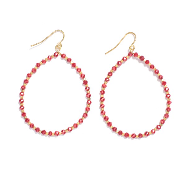 Wholesale faceted Bead Beaded Teardrop Drop Earrings L