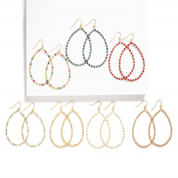 Faceted Bead Beaded Teardrop Drop Earrings
- Approximately 2" L