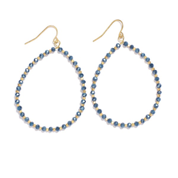Wholesale faceted Bead Beaded Teardrop Drop Earrings L