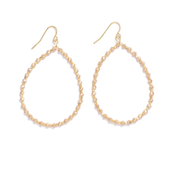 Wholesale faceted Bead Beaded Teardrop Drop Earrings L