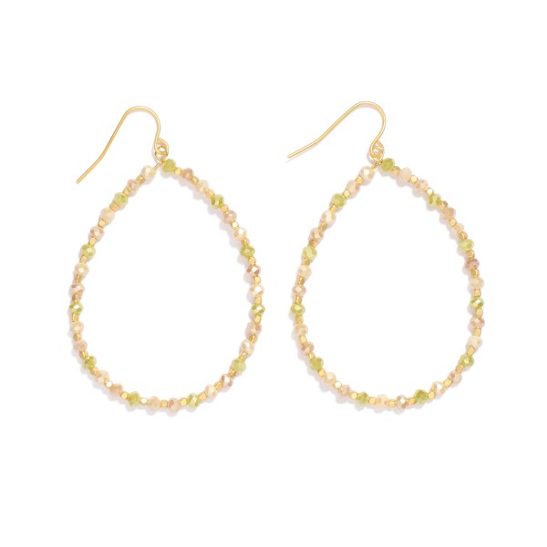 Wholesale faceted Bead Beaded Teardrop Drop Earrings L