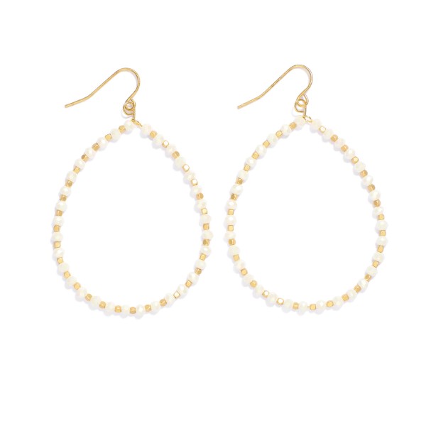 Wholesale faceted Bead Beaded Teardrop Drop Earrings L