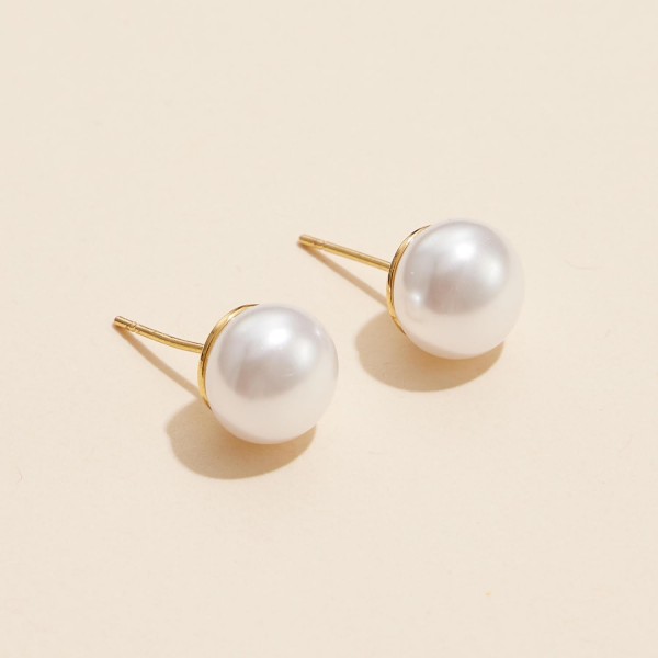 Wholesale pearl Stud Earrings Brass Base L