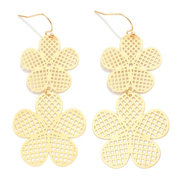 Wholesale linked Metal Flower Filigree Drop Earring L