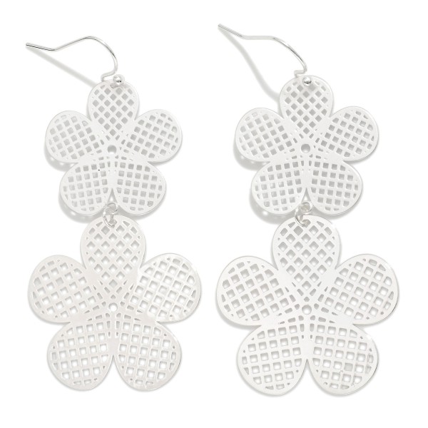 Wholesale linked Metal Flower Filigree Drop Earring L