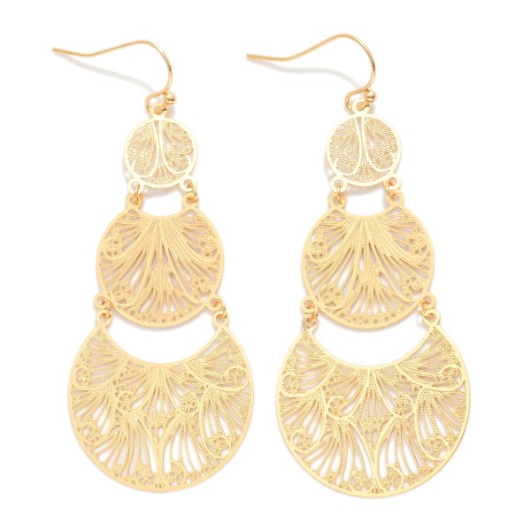 Linked Metal Filigree Drop Earring 

- Approximately 2.25" L