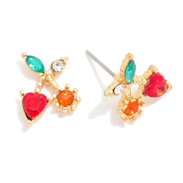 Wholesale rhinestone Cherry Stud Earrings L