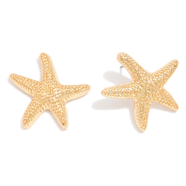 Metal Tone Textured Starfish Drop Earring 

- Approximately 1.25" L