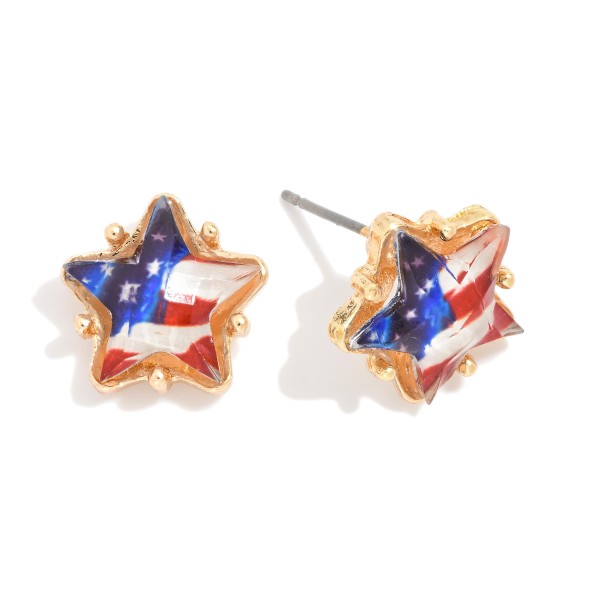 Wholesale american Flag Star Stud Earring L