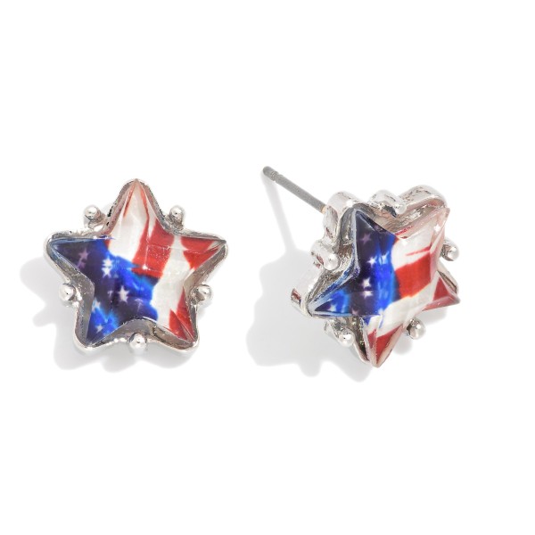 Wholesale american Flag Star Stud Earring L