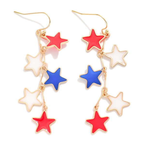 Wholesale enamel Americana Star Drop Earring L