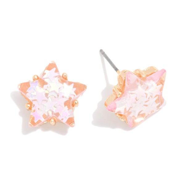 Wholesale glitter Resin Star Stud Earring L