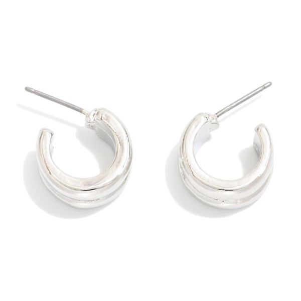 Metal Tone Double Strand Hoop Earring 

- Approximately .25" L