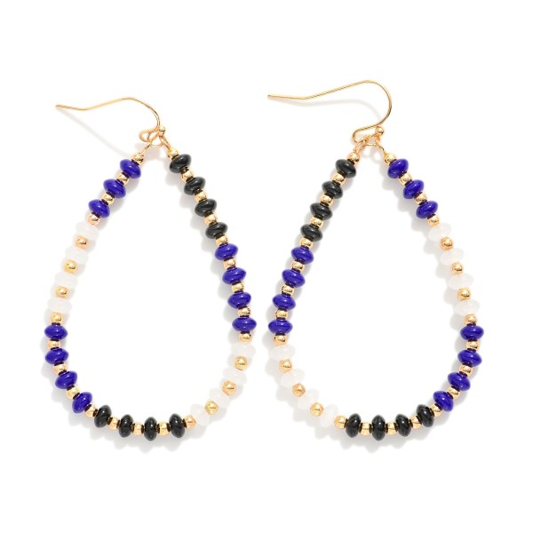 Wholesale beaded Teardrop Drop Earrings Gold Beads L