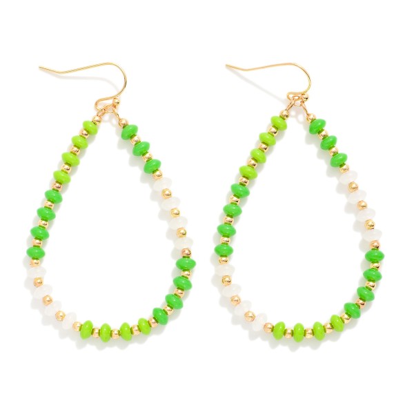 Wholesale beaded Teardrop Drop Earrings Gold Beads L