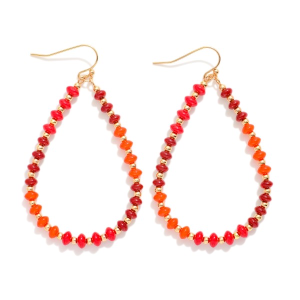 Wholesale beaded Teardrop Drop Earrings Gold Beads L