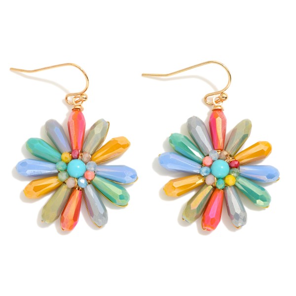 Wholesale beaded Flower Drop Earrings L