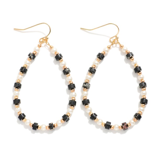 Wholesale beaded Teardrop Drop Earrings Metal Tones Pearls Stone Disc Beads L
