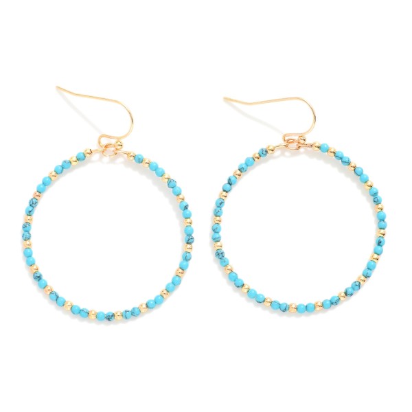 Wholesale mini Stone Beaded Drop Hoop Earrings L