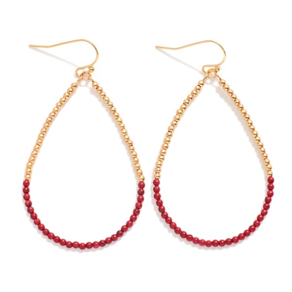 Wholesale beaded Teardrop Drop Earring Metal Beads Stone Beads L
