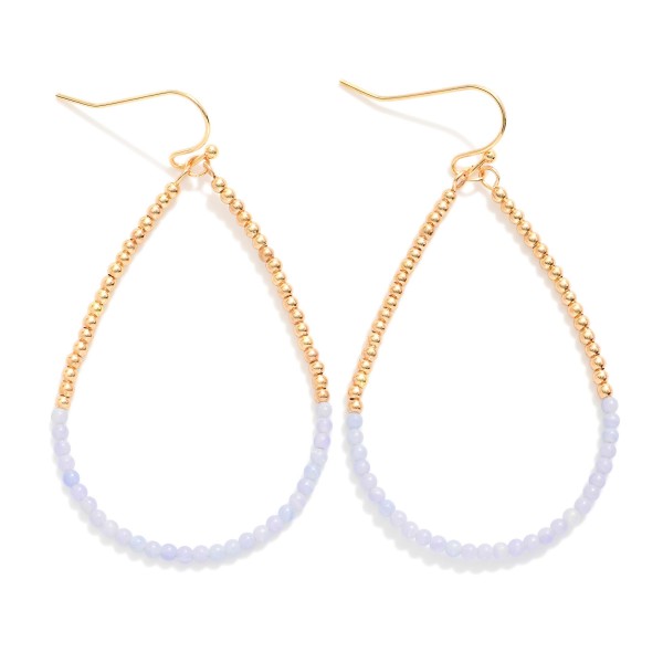 Wholesale beaded Teardrop Drop Earring Metal Beads Stone Beads L
