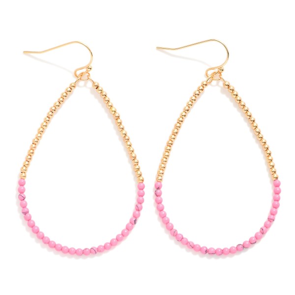 Wholesale beaded Teardrop Drop Earring Metal Beads Stone Beads L