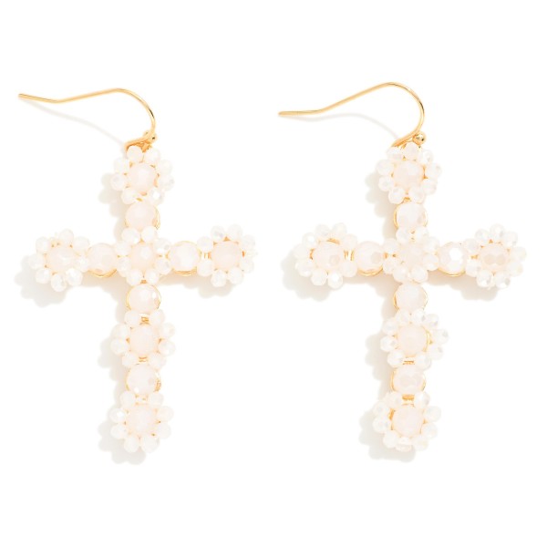 Wholesale beaded Flower Cross Drop Earrings L