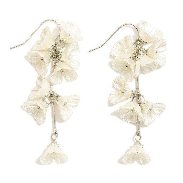 Wholesale linked Pearl Flowers Drop Earrings L
