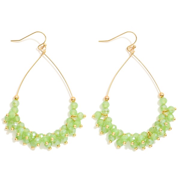 Wholesale metal Wire Teardrop Earrings Faceted Bead Details L