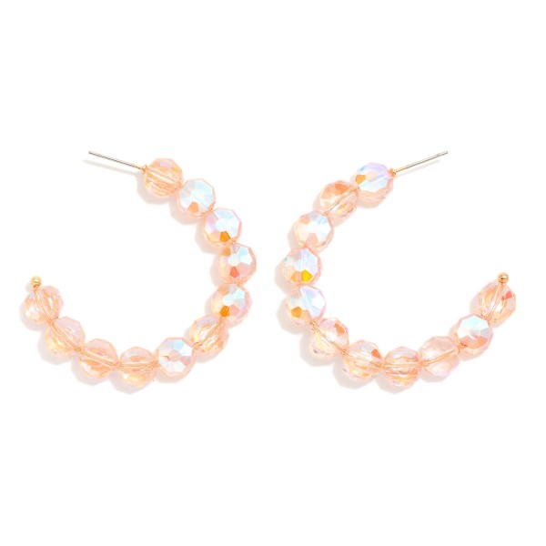 Wholesale glass Crystal Beaded Hoop Earrings D
