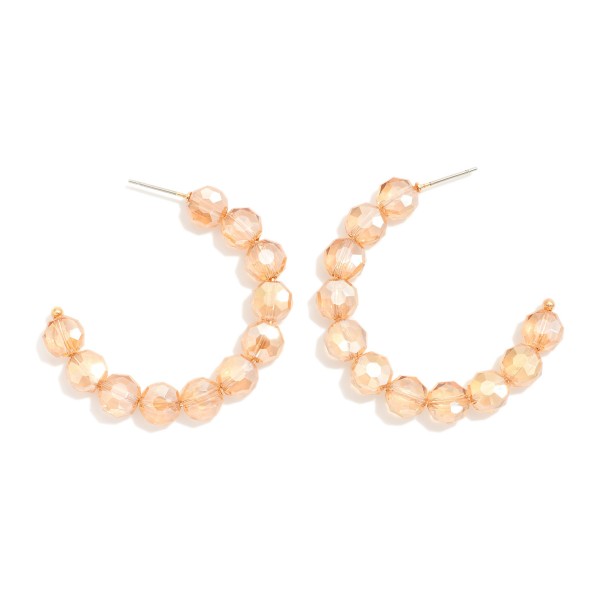 Wholesale glass Crystal Beaded Hoop Earrings D