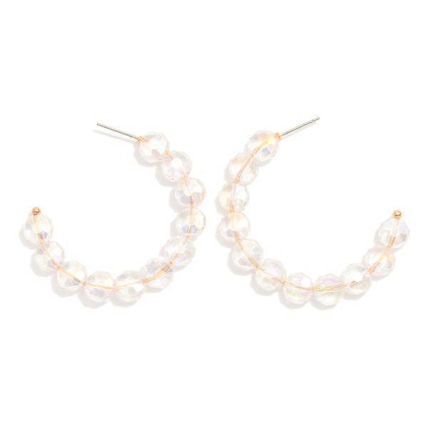 Wholesale glass Crystal Beaded Hoop Earrings D