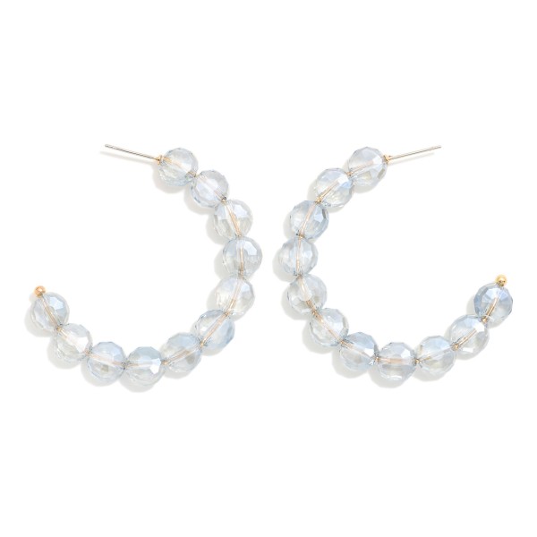 Wholesale glass Crystal Beaded Hoop Earrings D