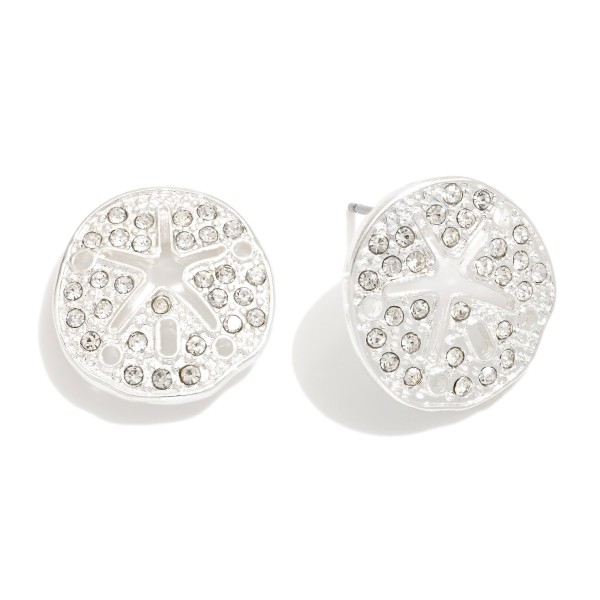 Wholesale metal Rhinestone Studded Hollow Star Stud Earrings D