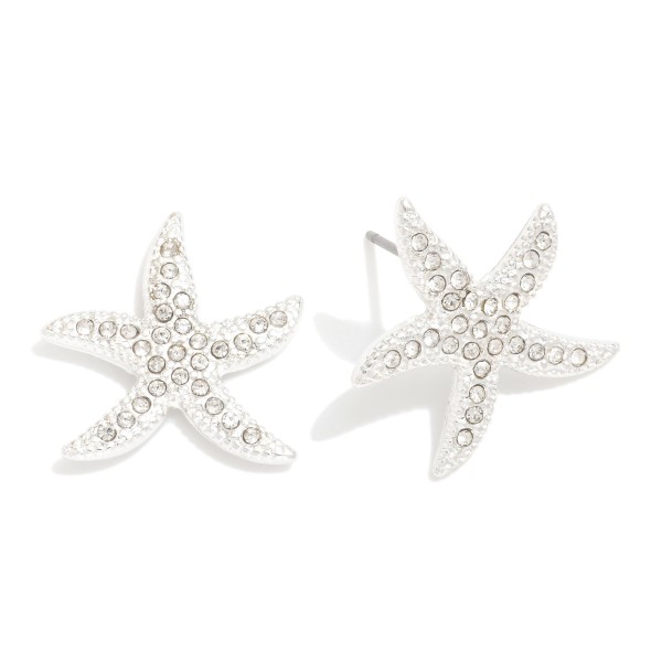 Wholesale rhinestone Studded Starfish Earrings L