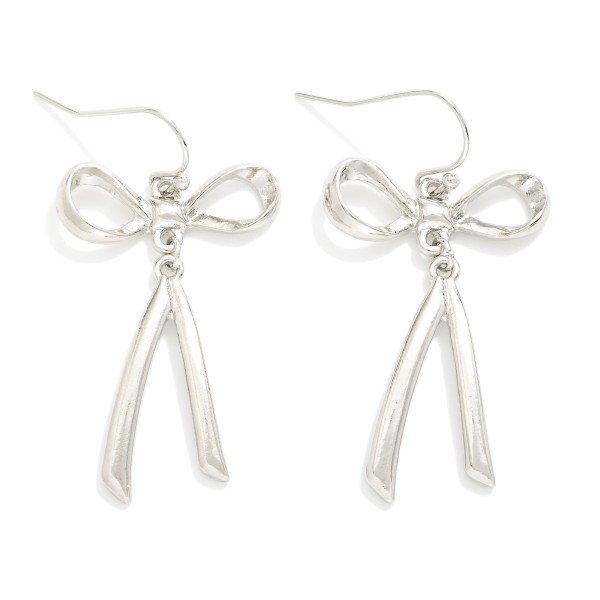 Wholesale metal Linked Bow Drop Earrings L