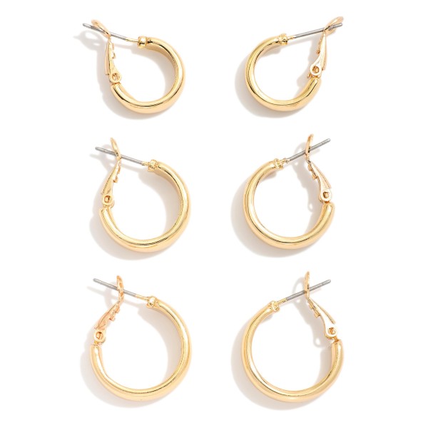 Wholesale set Three Metal Hoop Earrings D