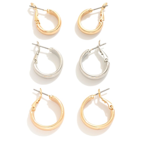 Wholesale set Three Metal Hoop Earrings D