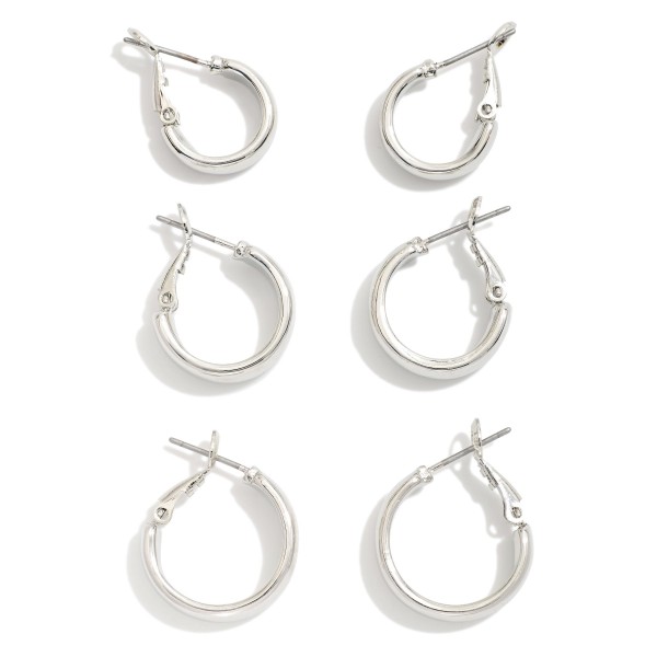 Wholesale set Three Metal Hoop Earrings D
