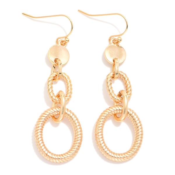 Wholesale textured Metal Chain Link Drop Earrings L