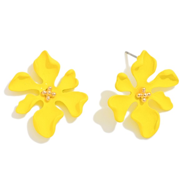 Wholesale clay Flower Drop Earring Gold Bead Detailing